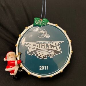 Danbury Mint Philadelphia Eagles Christmas Ornament - 2011 Drum & Santa NFL